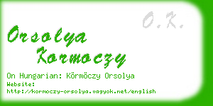 orsolya kormoczy business card